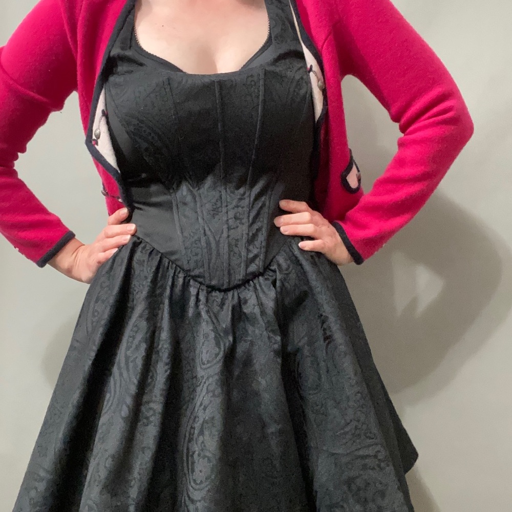 🖤Betsey Johnson Sexy Silk Goth Corset Dress - Picture 14 of 14
